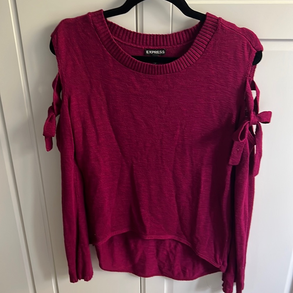 Express-cold shoulder sweater